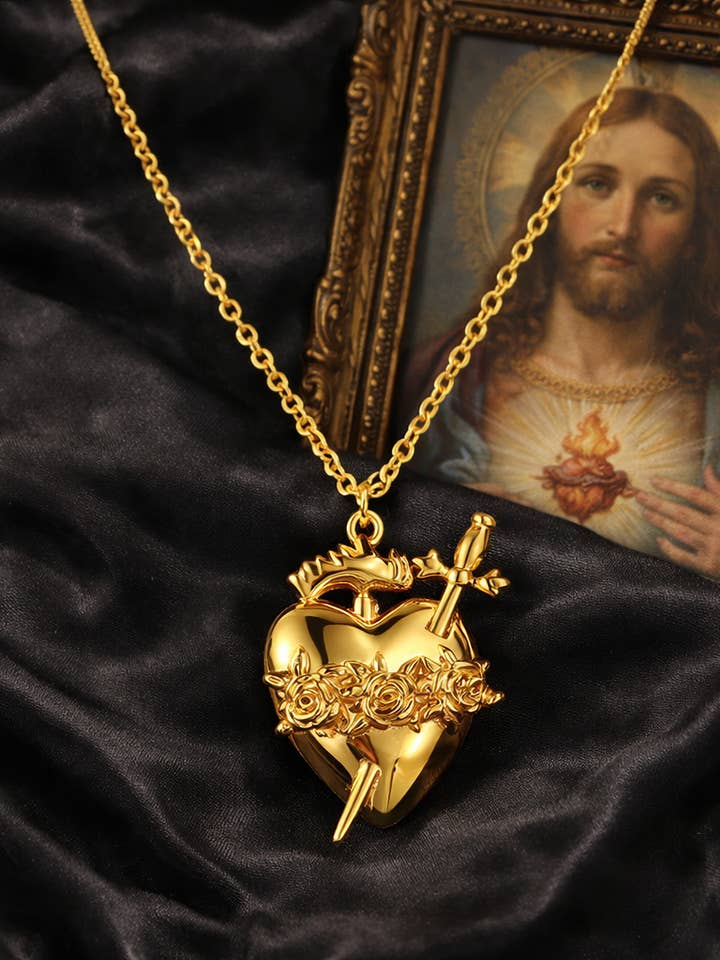 Sacred Heart Ex Voto Necklace para venta al por mayor de Wild & Free