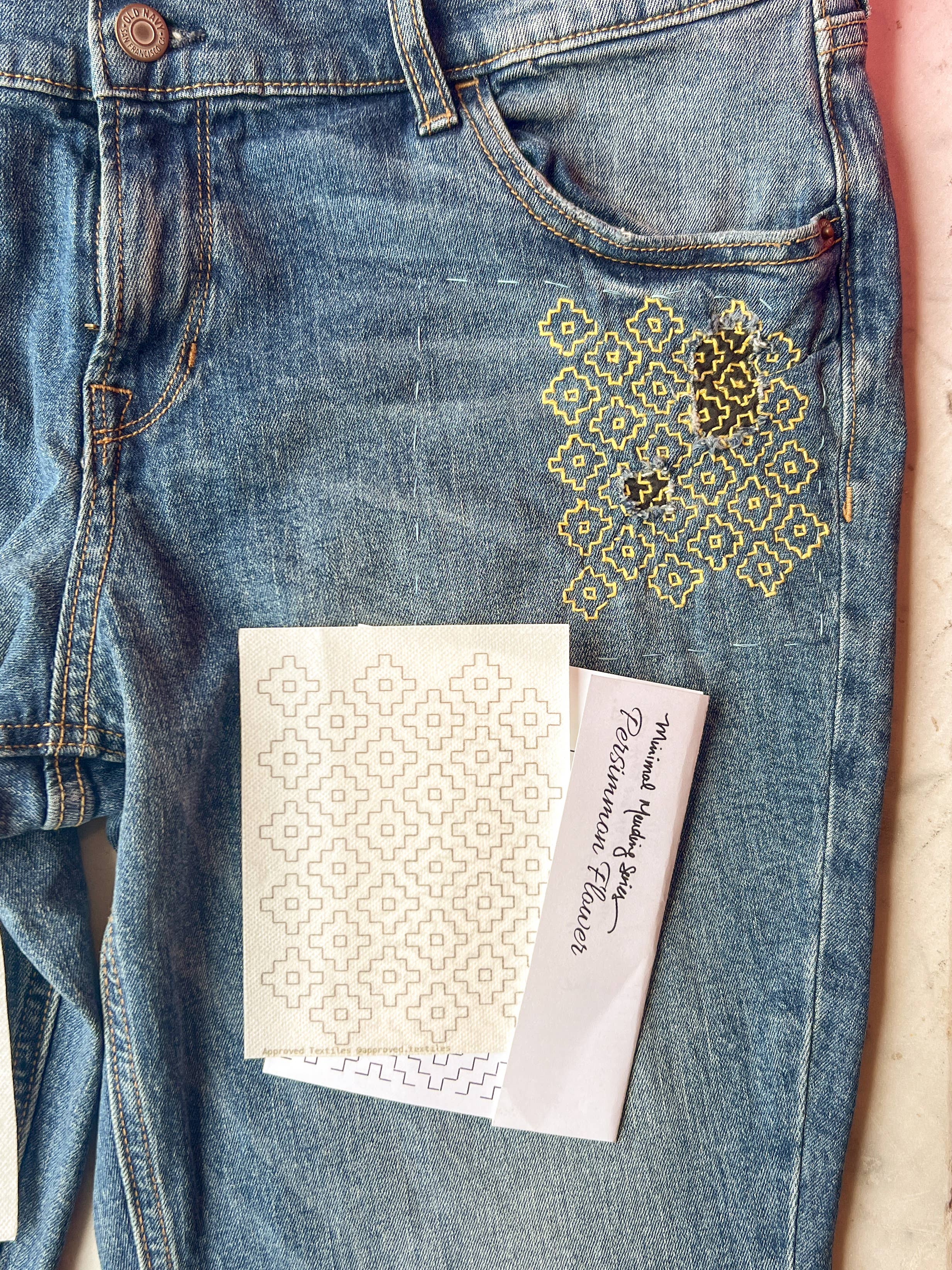 Approved Textiles – Kit de costura artesanal por atacado – Flores de Dióspiro - Remendo Mínimo + Transferência de Ornamentação7