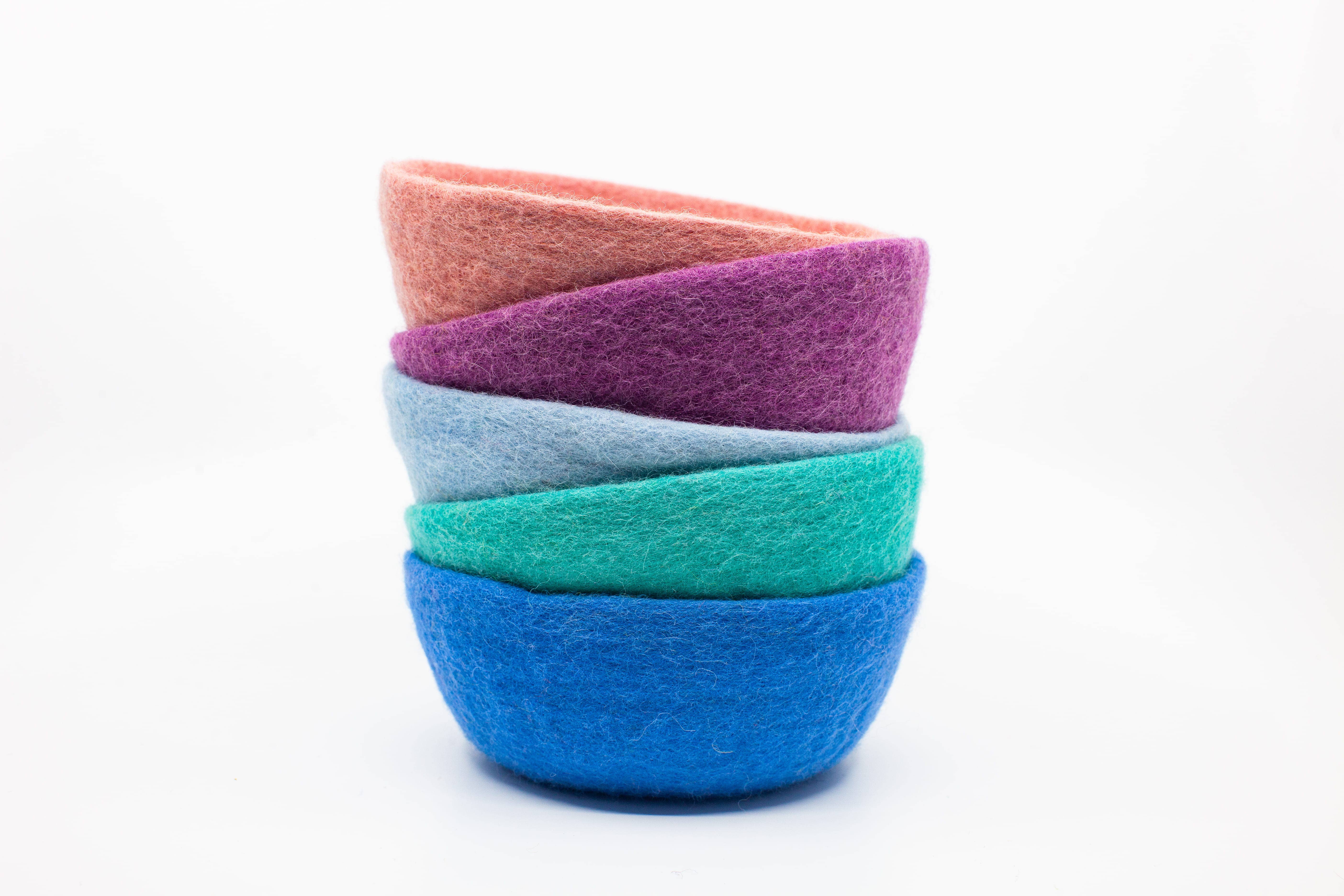 Fibres of Life - Wool & Felt - Wholesale Decorative Plate/Dish/Bowl - Felt Bowl Pastels-Small | Wool Felt Bowl | Catchall Bowls15