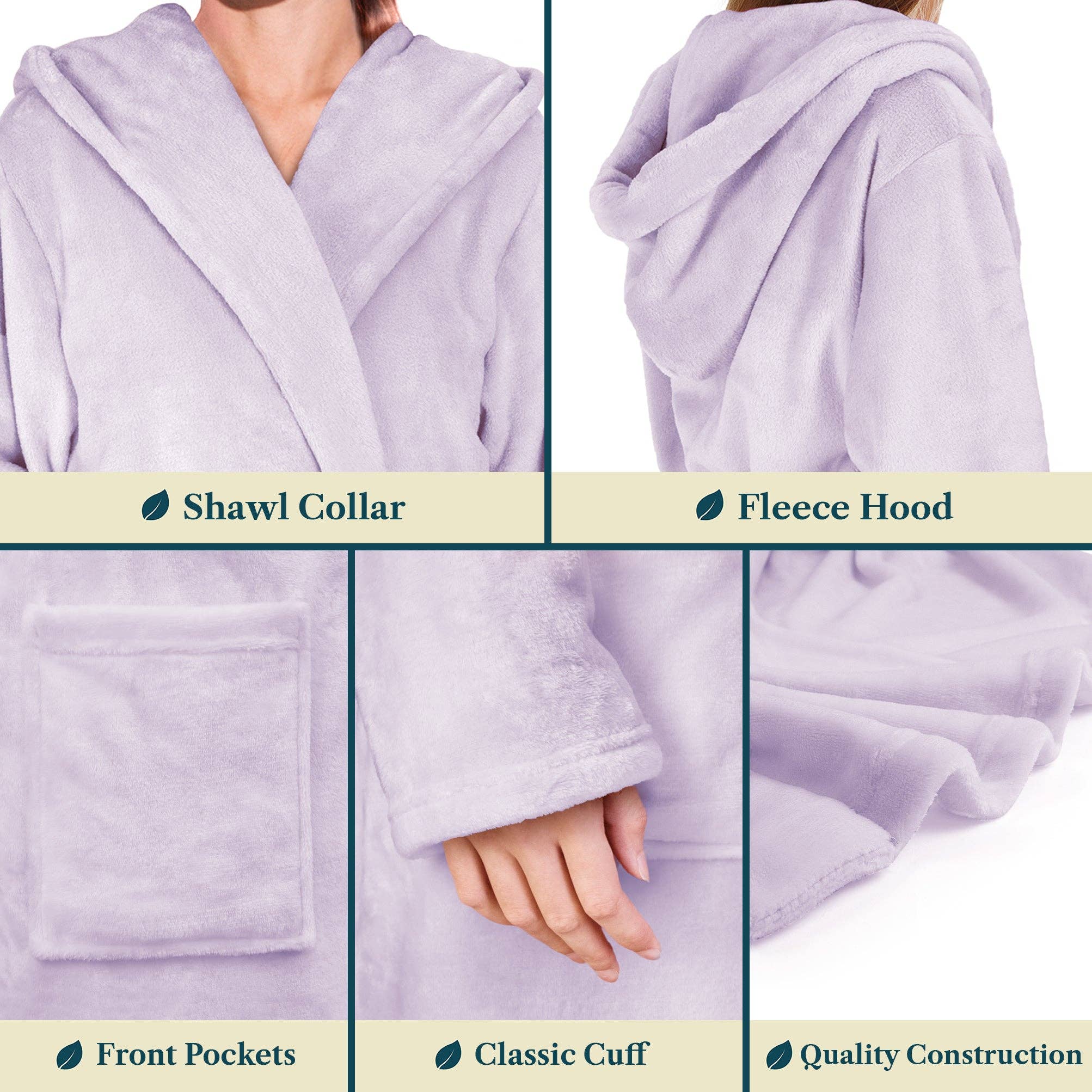 Pavilia - Wholesale Robe - Women's - Women's Classic Fleece Robe with Hood53