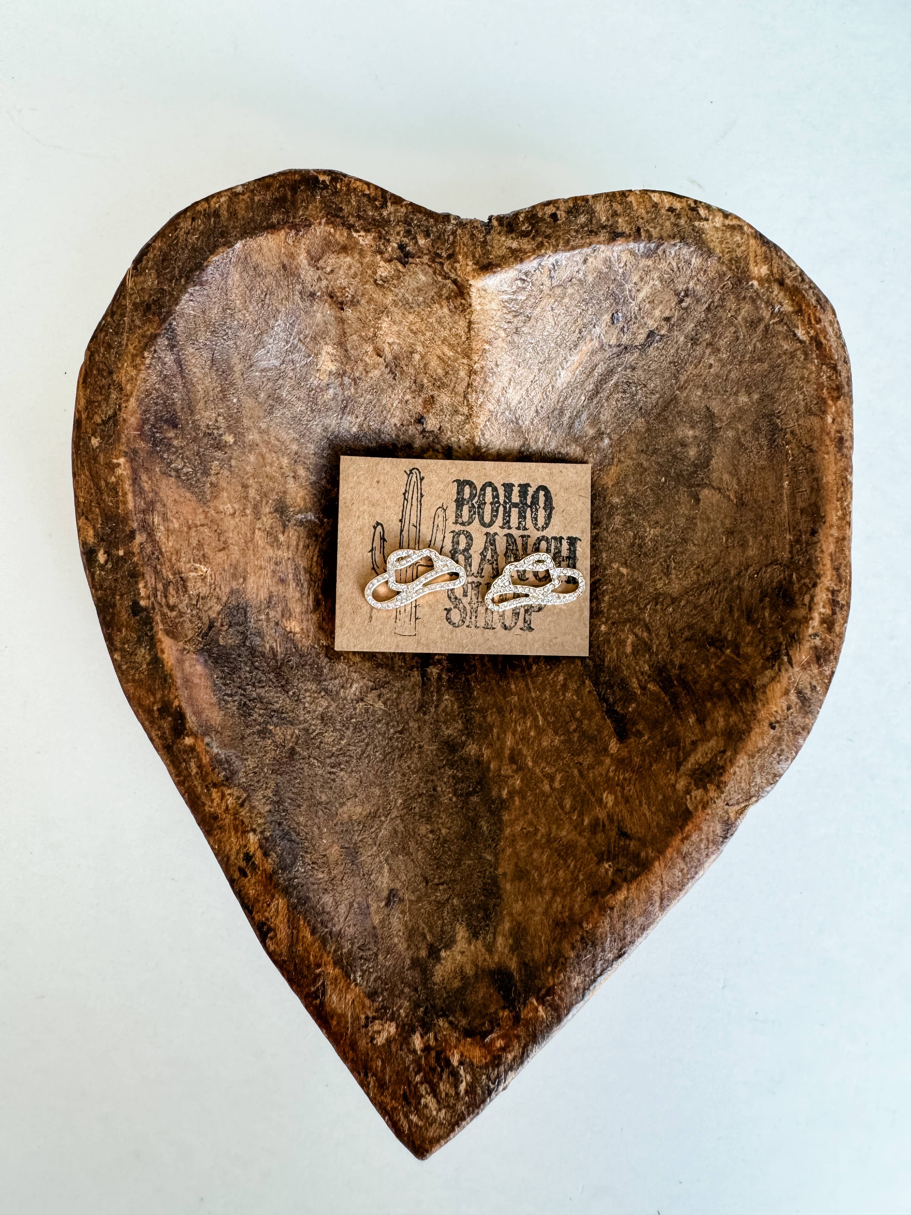 Boho Ranch Shop – wholesale Stud/post earrings – Western cut out paved Stud earrings - cowboy boots hat bow 5