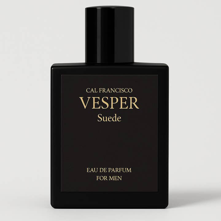 Vesper Suede 50mL – Warm Coffee, Suede, Vanilla Perfume for Men | Long Lasting Signature Scent for wholesale by Cal Francisco