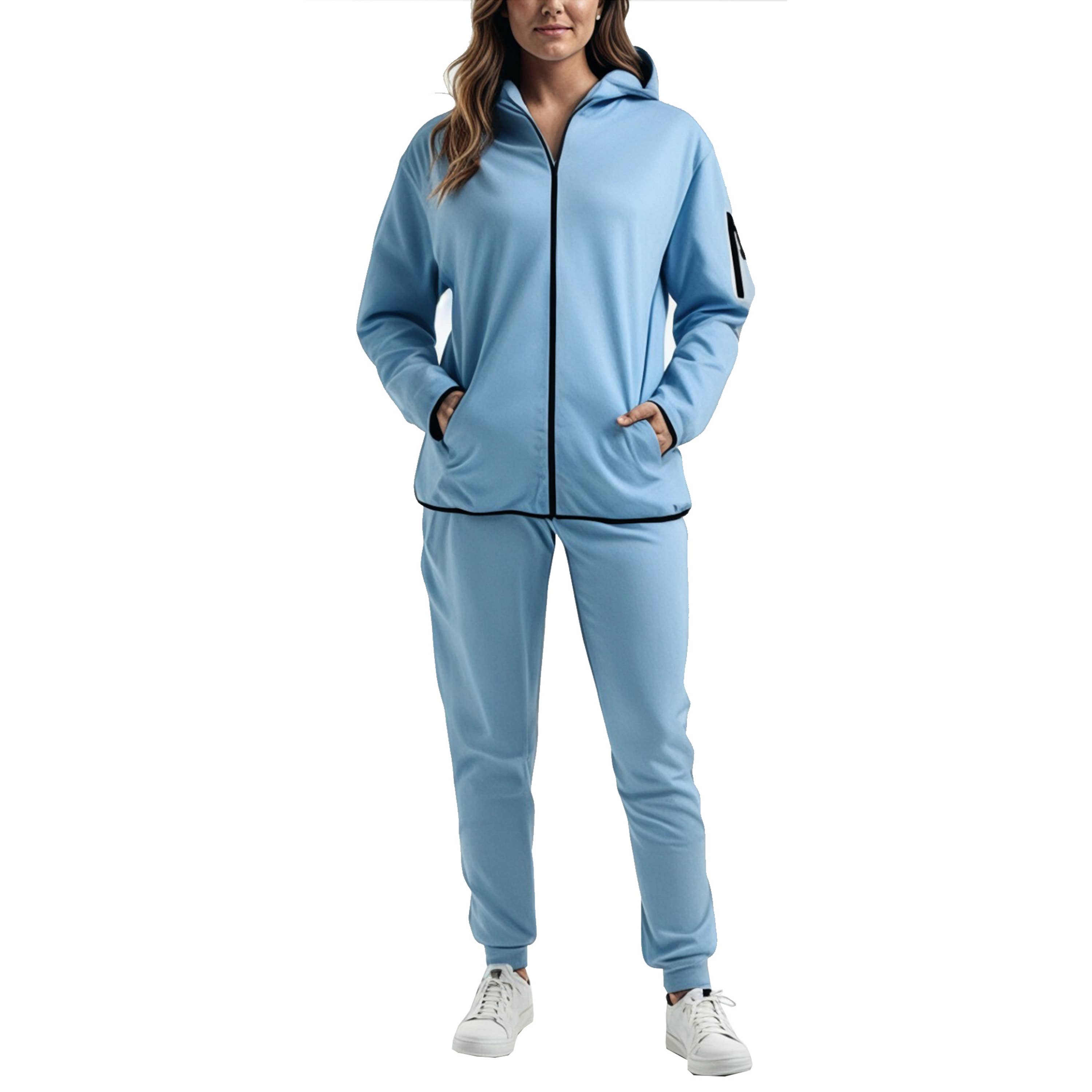 Galaxy By Harvic - Vendita all'ingrosso Completo loungewear - Donna - Set in due pezzi Tech Fleece da donna - Felpa con cappuccio con zip e pantaloni da jogging15