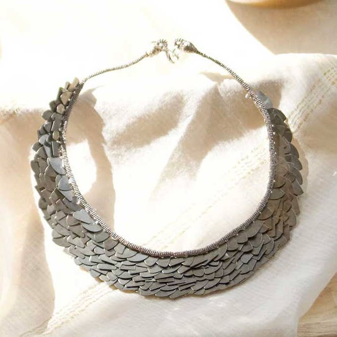 Cleopatra Small Necklace - Gunmetal for wholesale by Studio Anai