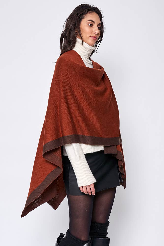 Hana - Venta al por mayor Poncho - Mujer - Ruana ribeteada con correa para el hombro11