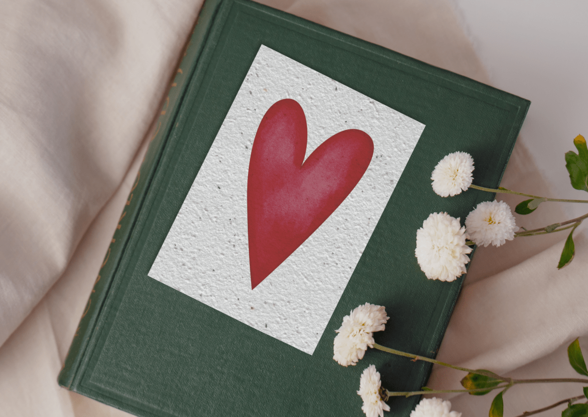 Mamie Bohéme - Vente Cartes de déclaration d'amour - Carte postale à planter "Cœur"0