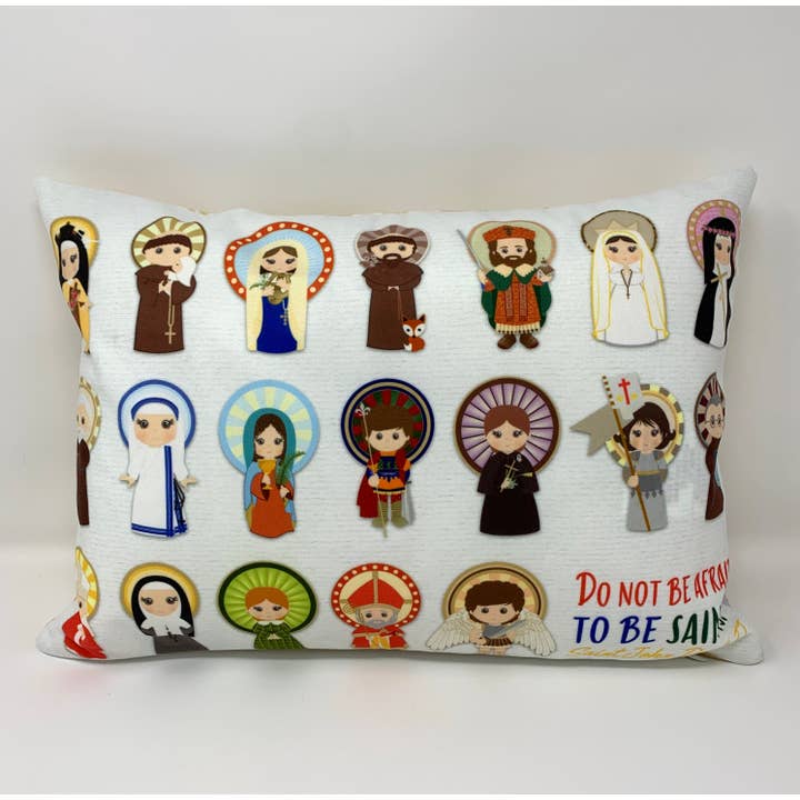 Meyer Market Designs - Wholesale Throw/Decorative Pillow - Do not be afraid to be Saints Catholic Saints pillow. Baptism Gift. Mother Teresa, Hail Mary, St. Michael Pillow. Catholic First Communion