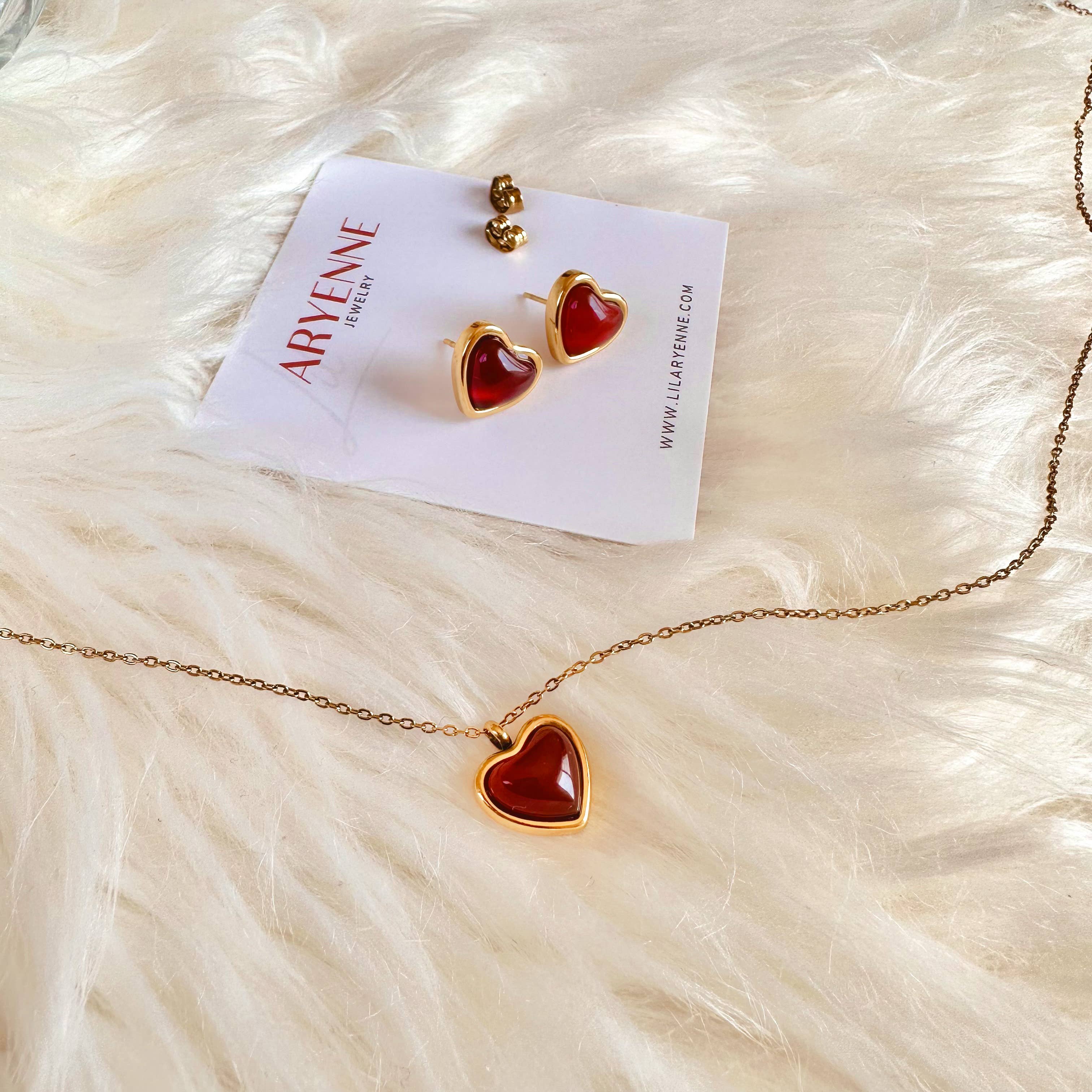 LilAryenne | Jewelry & Suncatchers - Wholesale Pendant/Charm Necklace - Carnelian Heart Necklace - Stainless Steel Crystal Gift Jewelry5