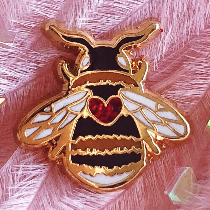 The Love Bee Mini Enamel Pin for wholesale by Lilly Baik