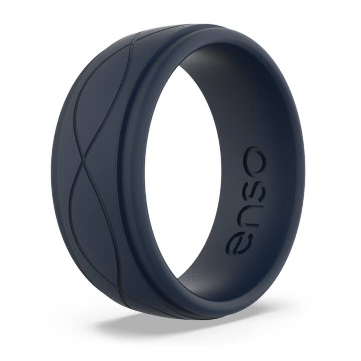 Men's Infinity Silicone Ring Navy Blue for wholesale by Enso Rings