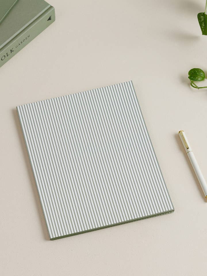 Grande Notebook | Olive Stripe for wholesale by Emma Kate Co.