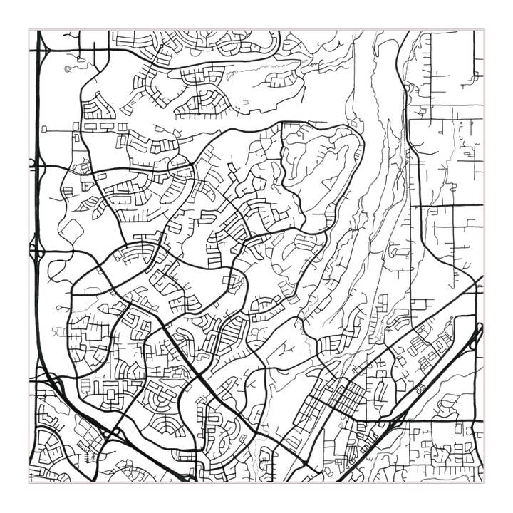 Turn-of-the-Centuries – Großhandel Postkarten – Rocklin California City Lines Karte - Postkarte
