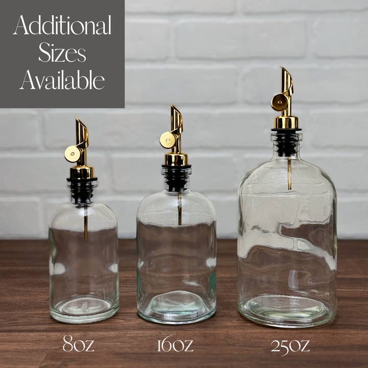 Blush Apothecary - Wholesale Oil/Vinegar Dispenser - 16-ounce Clear Bottle with Weighted Pour Spout