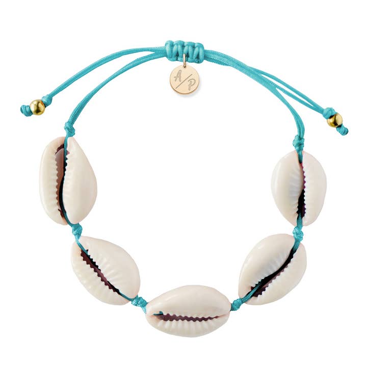 Natural Shell Adjustable Bracelet - Turquoise for wholesale by Adriana Pappas Designs