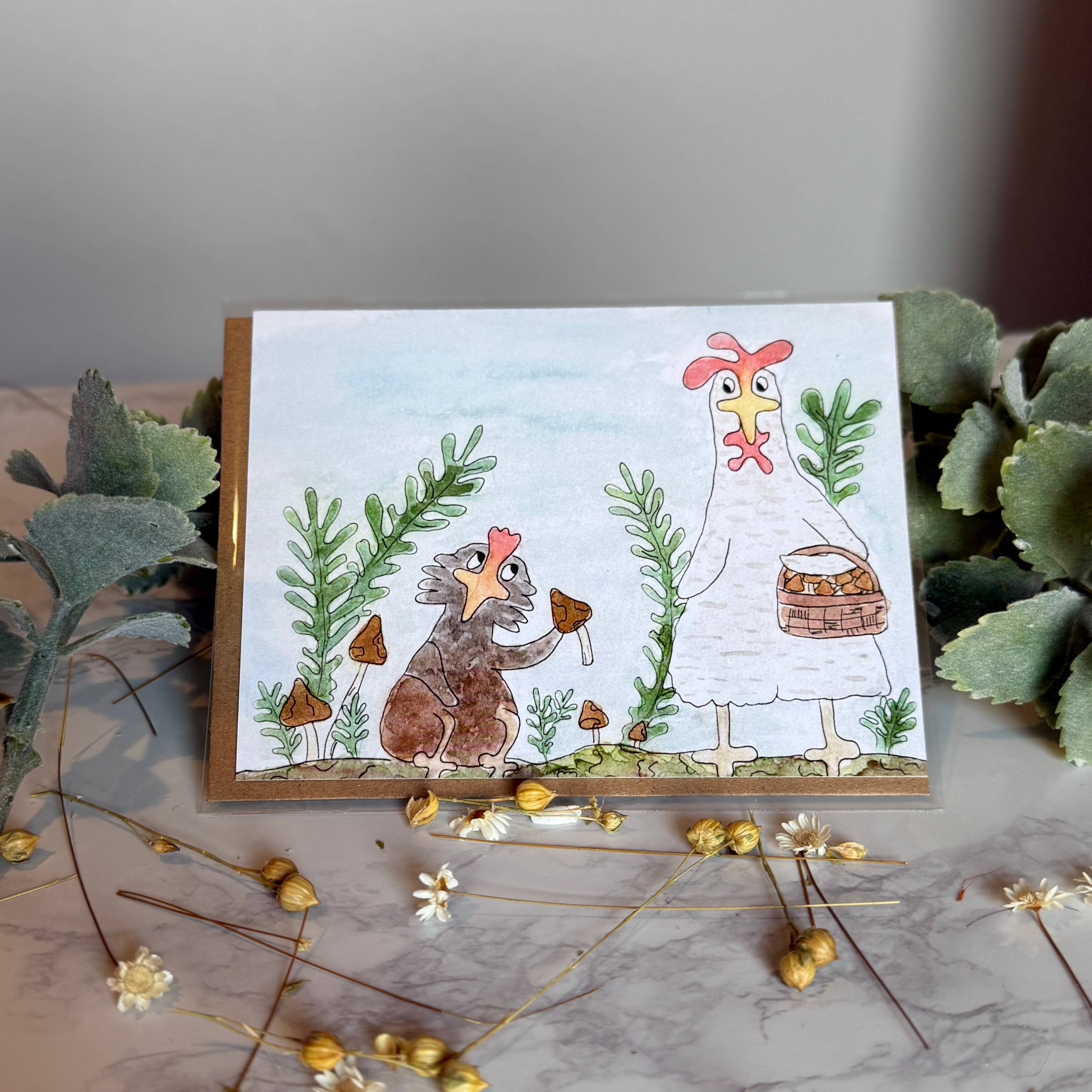 Quirks of Art co. - Wholesale Everyday Greeting Card - Watercolor Chicken Greeting Cards10