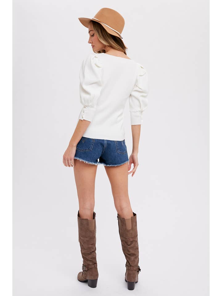 Bluivy - Venta al por mayor Jersey corto de punto - Mujer - JERSEY MANGA CORTA PUFF19