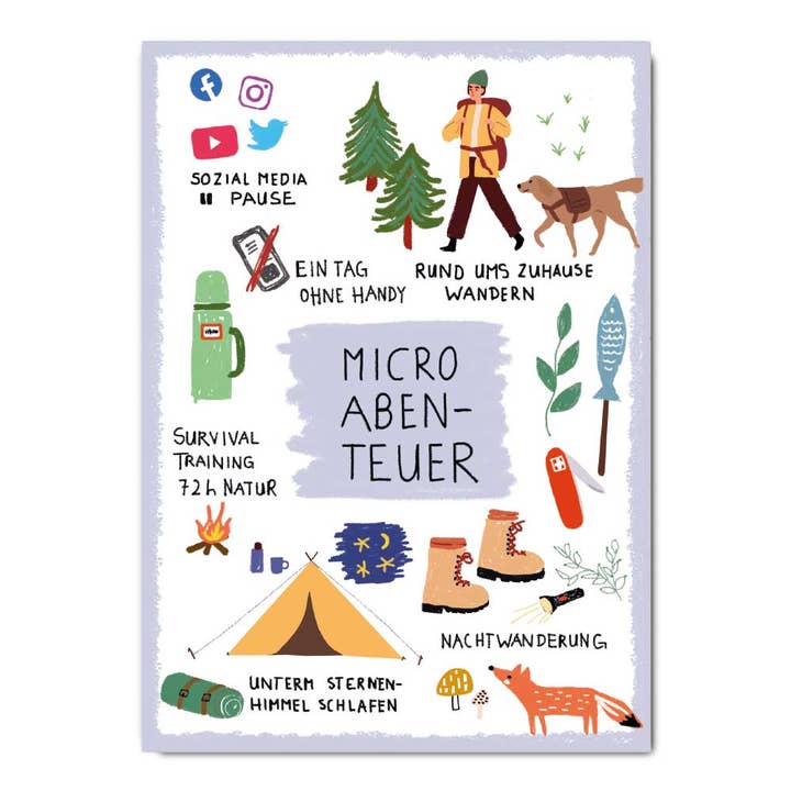 Cartolina Microadventure per la vendita all'ingrosso da parte di Fritzante