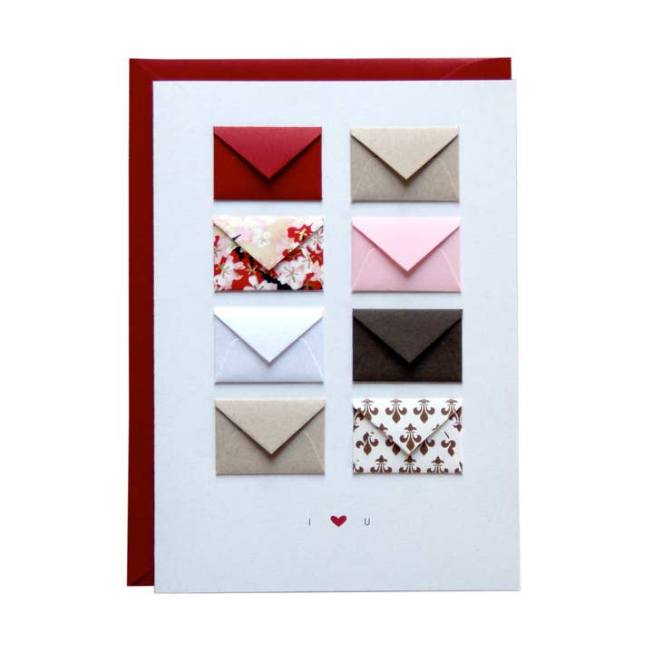 I Love You Tiny Envelopes Card for wholesale by Lemon Drop Papers, Inc.