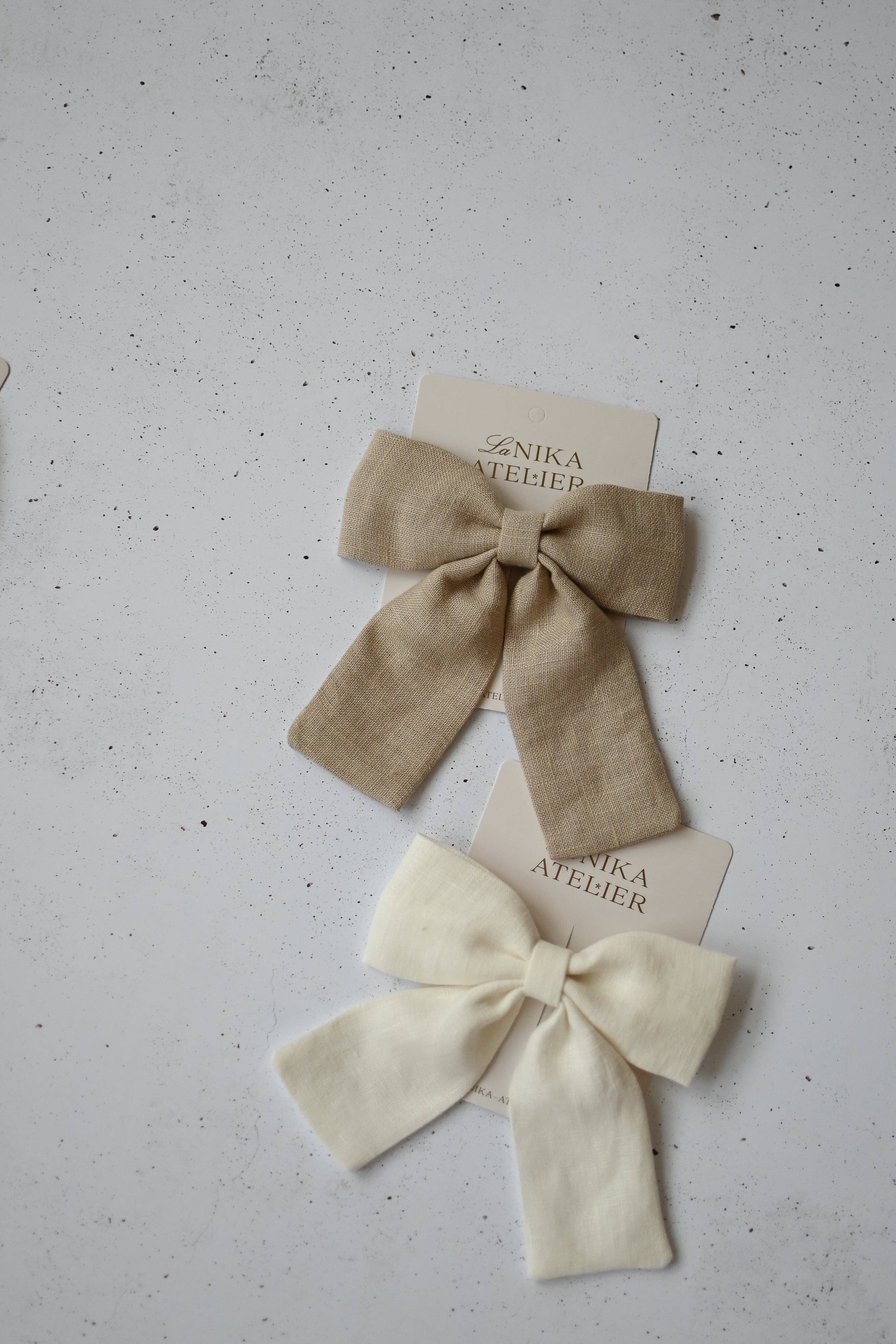 Lanika Atelier, Nika Korošec s.p. - Venta al por mayor Lazo para el pelo - Mujer - Grandes lazos de lino 100 % para el cabello, para niñas y mujeres11