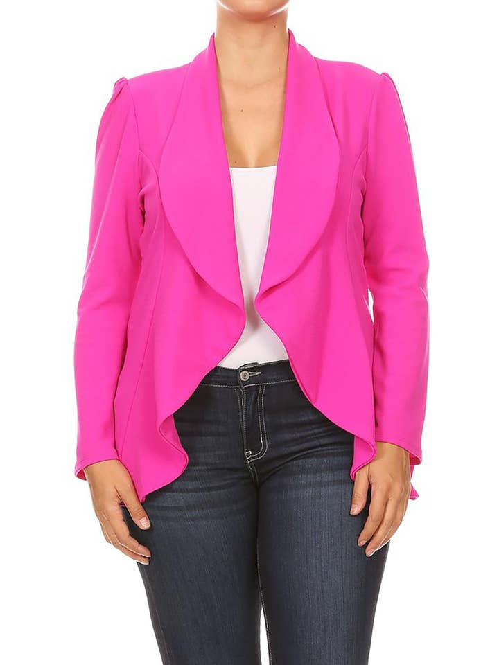 MOA COLLECTION – Blazer - Mulher por atacado – Jaqueta feminina sólida de mangas compridas para escritório8