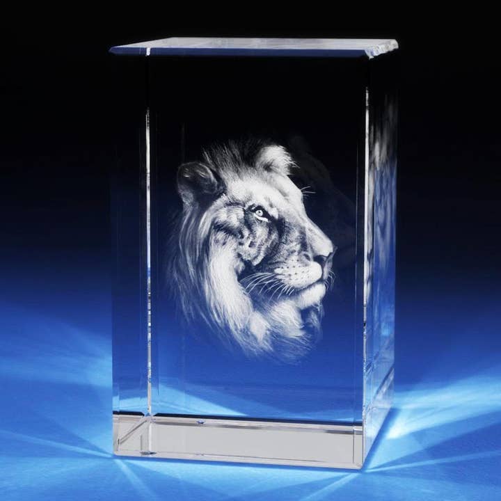 3D Crystal Lion for wholesale by 3D Laser Gifts