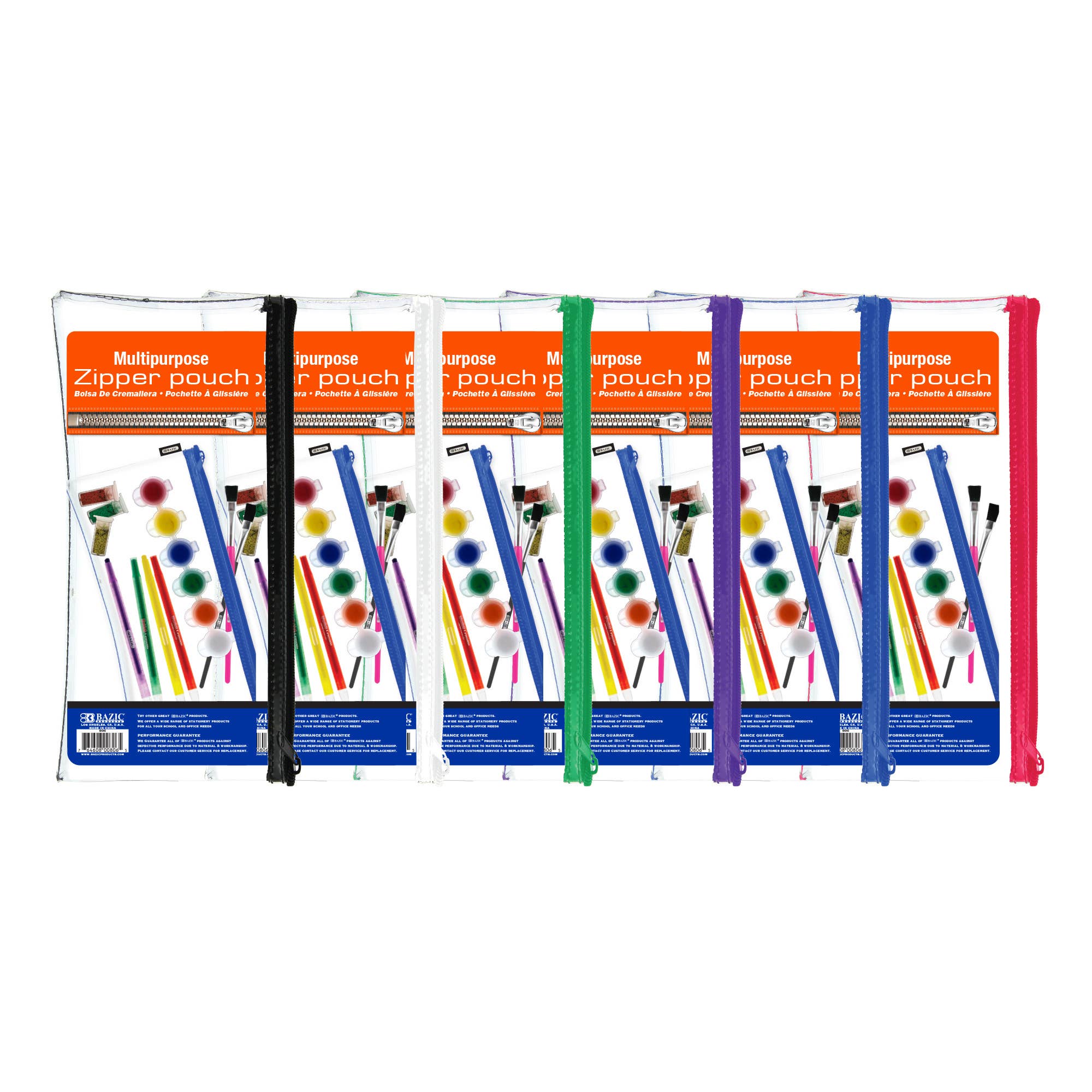 BAZIC Products - Wholesale Pencil Case/Pouch - Pencil Pouch Clear 11" x 5"0