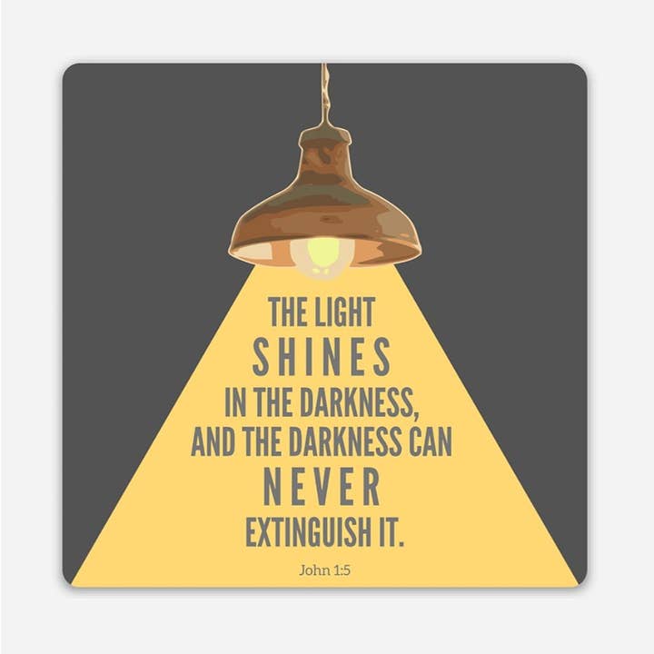 Light In The Darkness, John 1:5 Sticker for wholesale by She Pens Truth