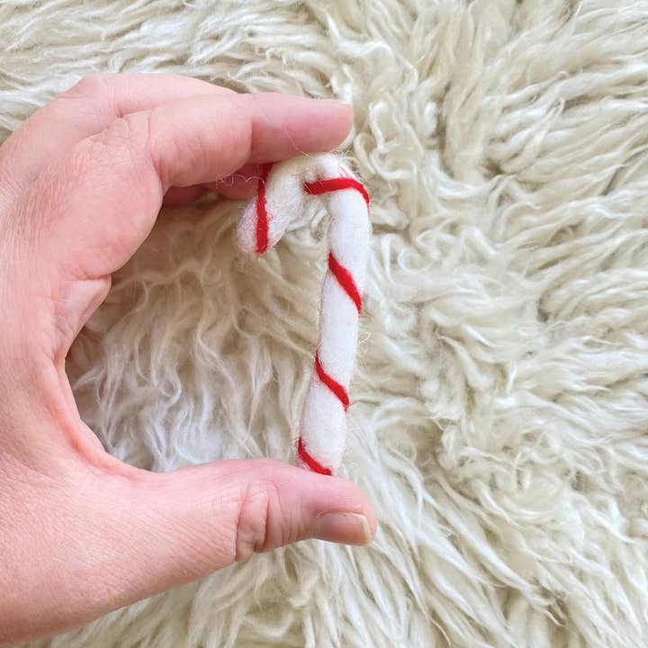 Sheep Farm Felt - Wholesale Christmas Decoration - Felt Candy Canes | Set of 10