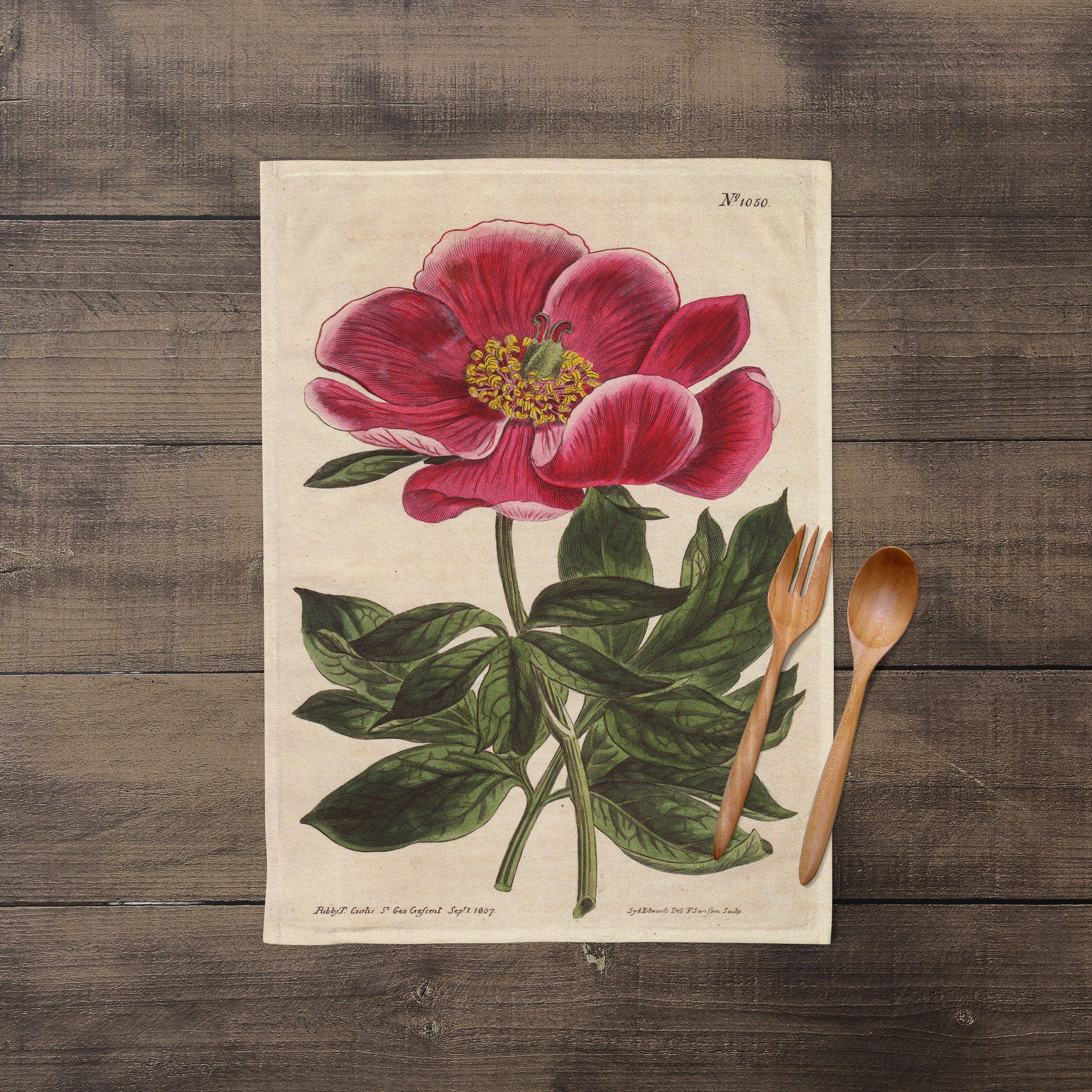 ART CUSHIONS - Vente Torchons - Torchon Botanical - Pivoine1