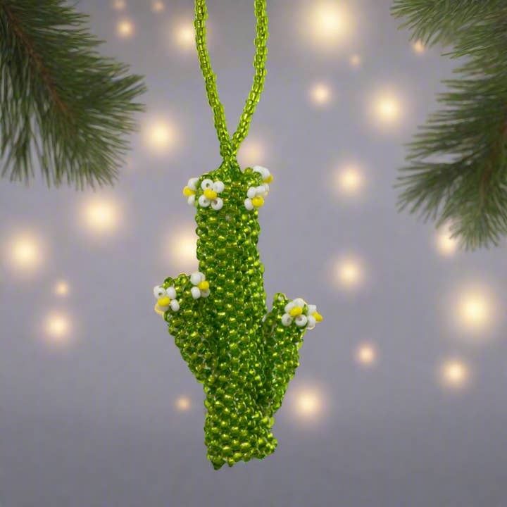 Lumily - Wholesale Ornament - Cactus Seed Bead Holiday Artisan Made Ornament - Guatemala1