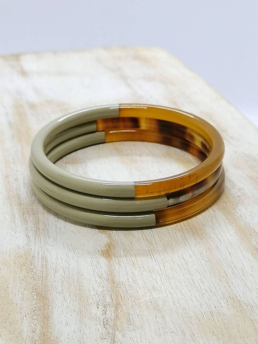 Nayda Diaries - Wholesale Cuff Bracelet - Beige horn bangle1