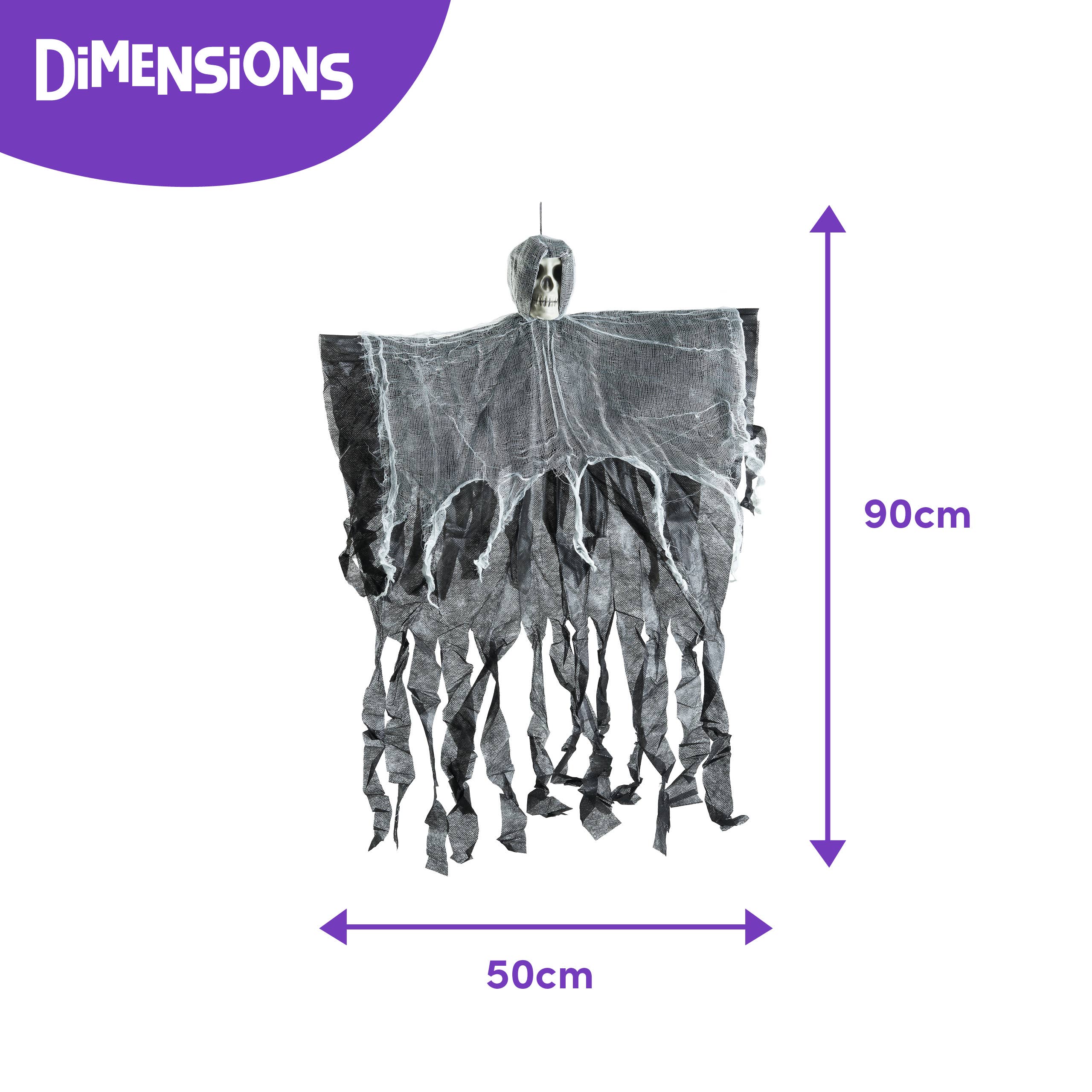 The Twiddlers - Vente Décalcomanie – décorations de fête - 3 squelettes de Spooky Grim Reaper, bras extensibles - Halloween6