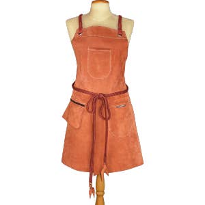 Avental cropped de veludo com 3 bolsos por atacado de L'Atelier Des Tanneries