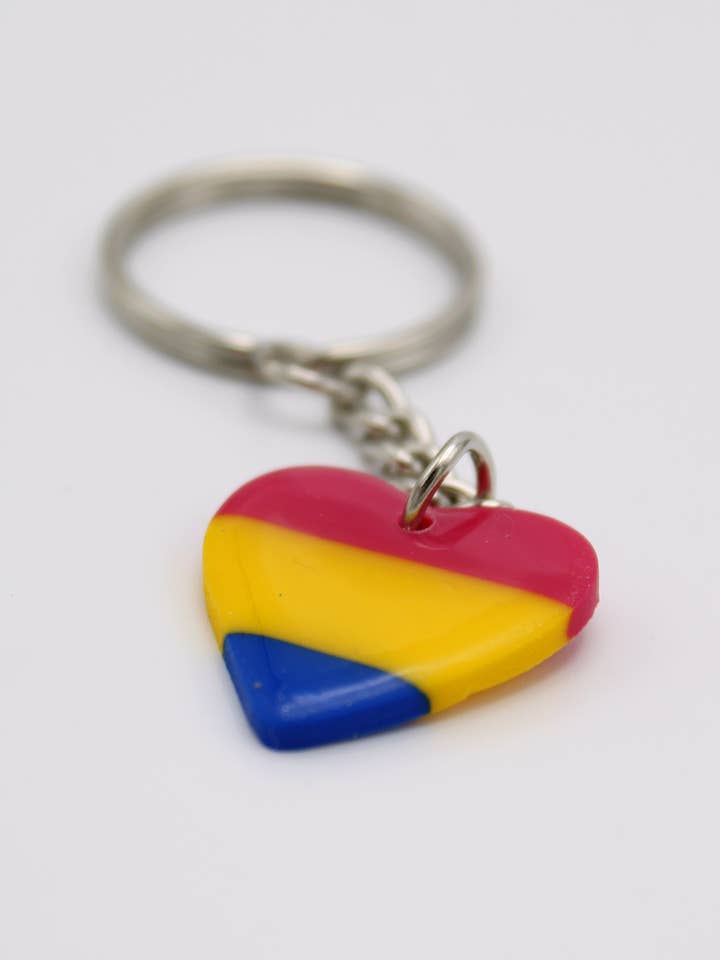 Pansexual Heart Keyring for wholesale by KelZo Jewellery