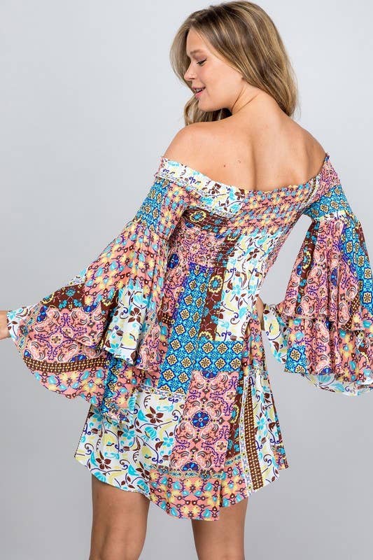 Multi Patch Print Smocked Dress for wholesale on Faire5