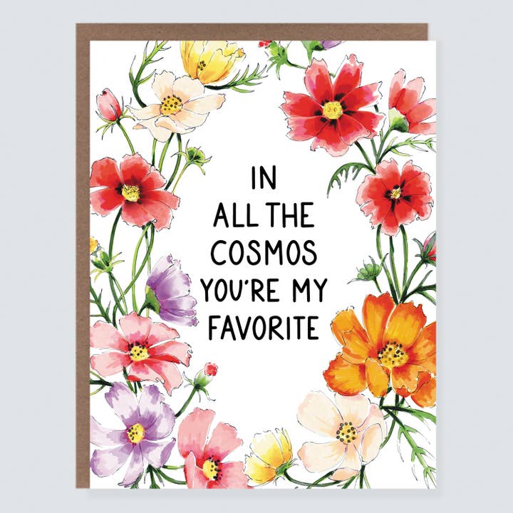 Morgan Swank Studio - Wholesale Love Card - In All The Cosmos | Punny Floral Encouragement Card