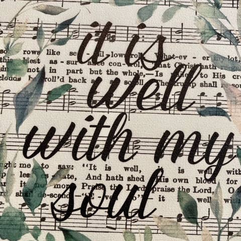 Rustic Nester - Wholesale Art Print - It Is Well With My Soul Hymn Floral Canvas Art Print, church