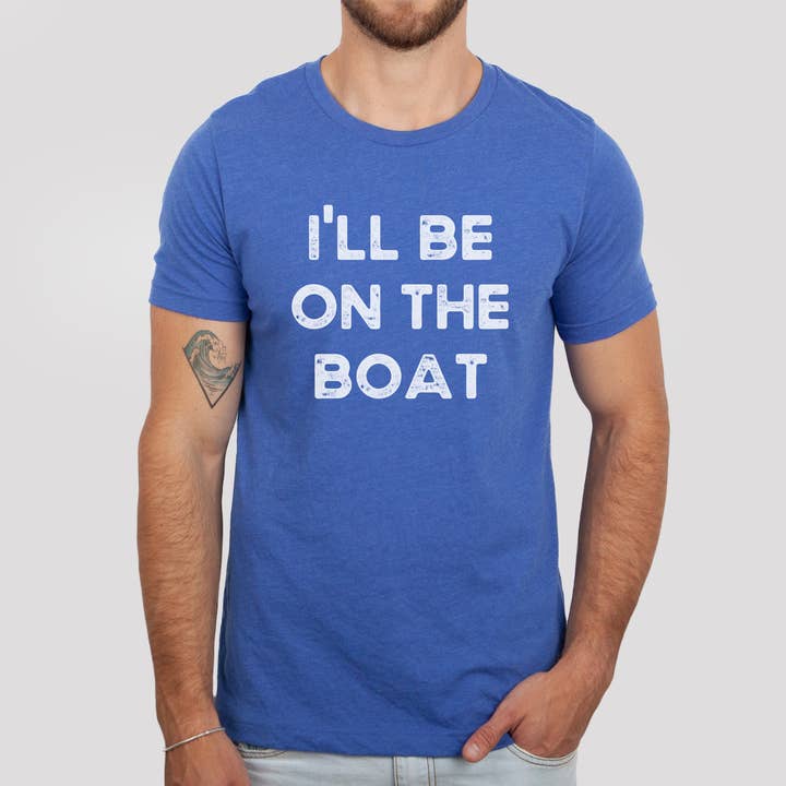 Stiles Tee Co. – Engroshandel Grafisk t-shirt - Unisex – Jeg vil være på båden grafisk T-shirt – Vintage båd stil1