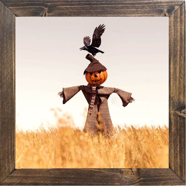 Scarecrow Fall Indrammet Skilt, Efterårsindretning for engroshandel hos Teele and Co.