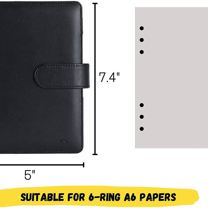 Mr. Pen - Wholesale Planner - Planner Binders,A6, Black, Leather Notebook Cover, Composition Notebook Cover Refillable, Wallet Binder, Planner Binder 6 Ring, Leather Ring Binder, Refillable Notebook Binder13