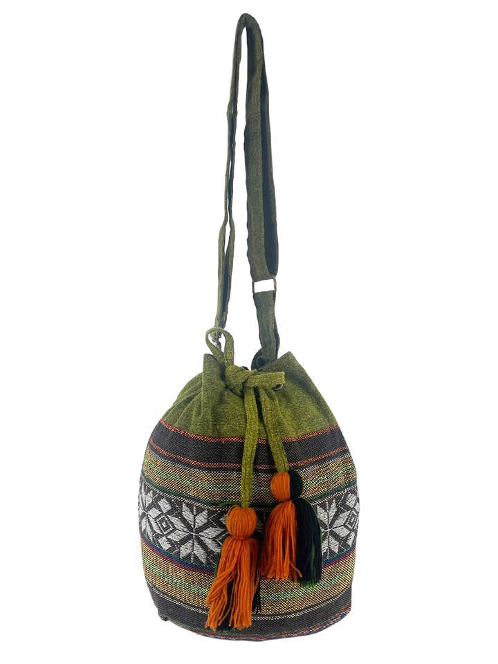 Bolsa Hobo com estampa tribal redonda com estampa tribal por atacado de The Collection Royal / Royal Handicrafts
