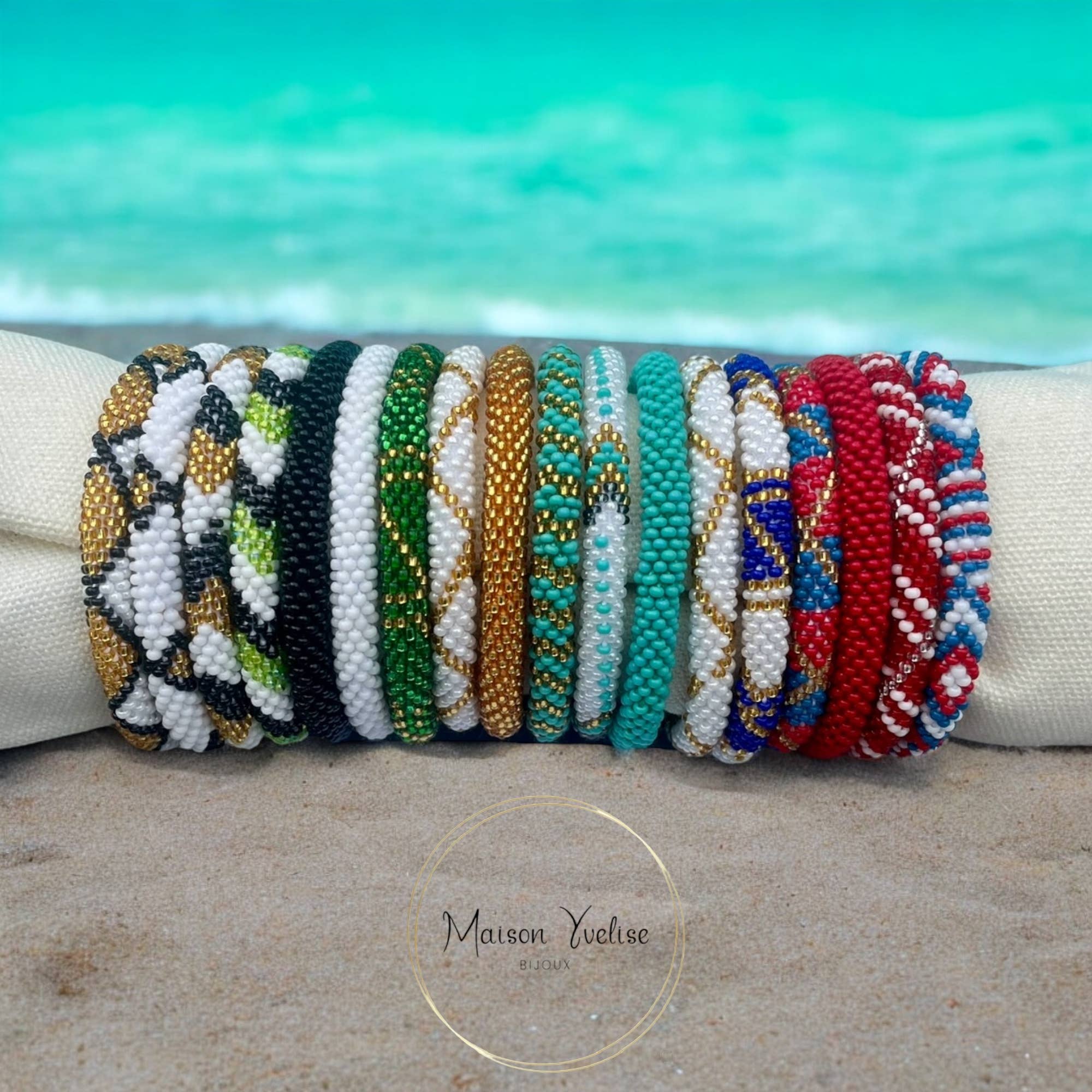 Maison Yvelise - Wholesale Beaded Bracelet - Black Nepali bracelet1