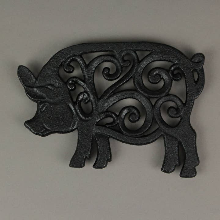 Zeckos - Wholesale Trivet - Set of 3 Black Cast Iron Farm Animal Kitchen Trivets4