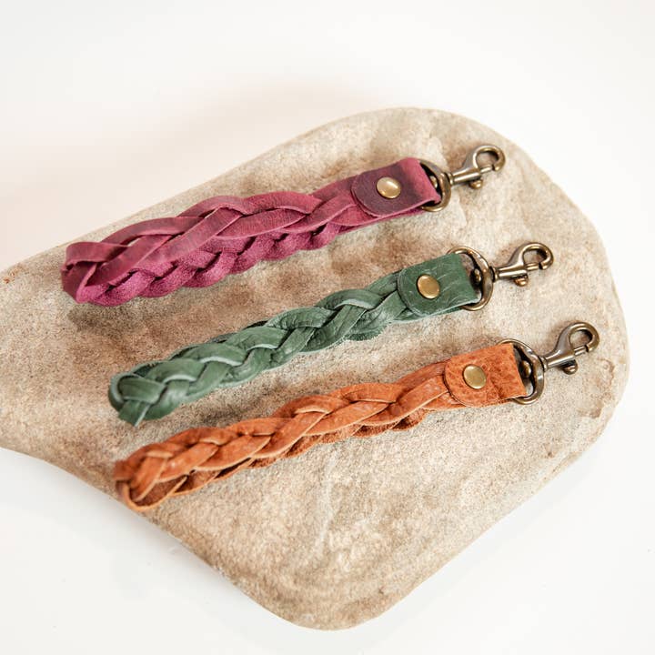 Leather Keychain - Braided for wholesale by Aura Design Co.