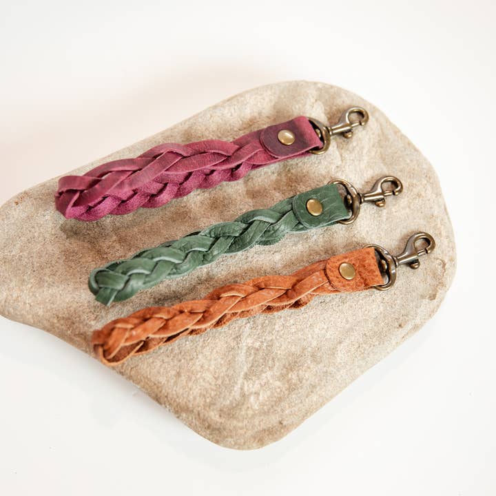 Leather Keychain - Braided for wholesale by Aura Design Co.