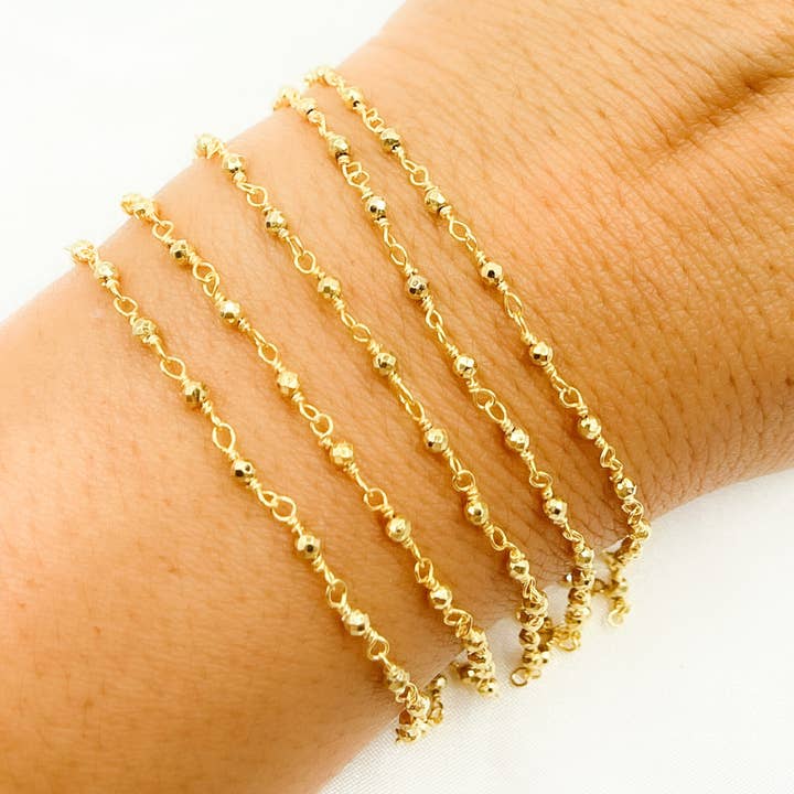 GPR5. Gold Pyrite Gold Plated Wire Chain for wholesale by Jewels & Chains