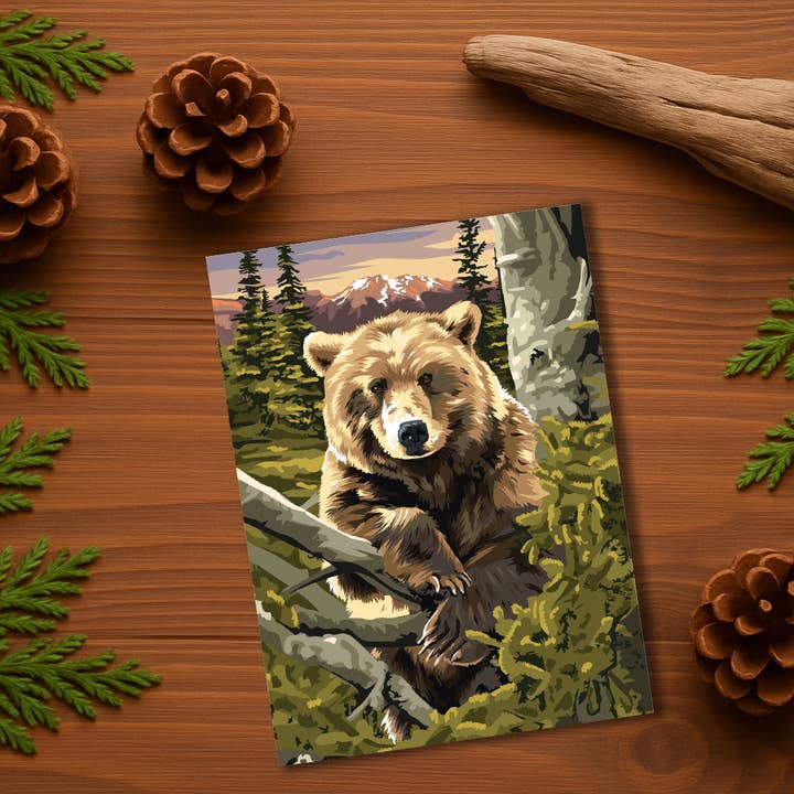 Aimant en bois • Ours paresseux • Mentionnez votre aimant pour la vente par WE Travel Art