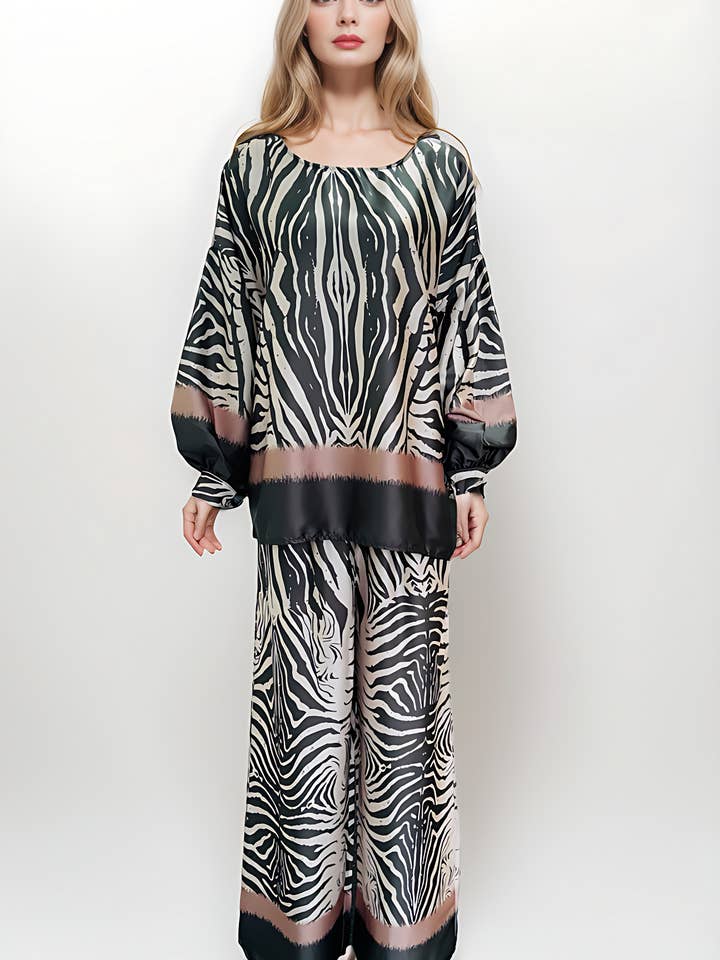 Co-Ord-set met zebraprint voor wholesale door Misstreat