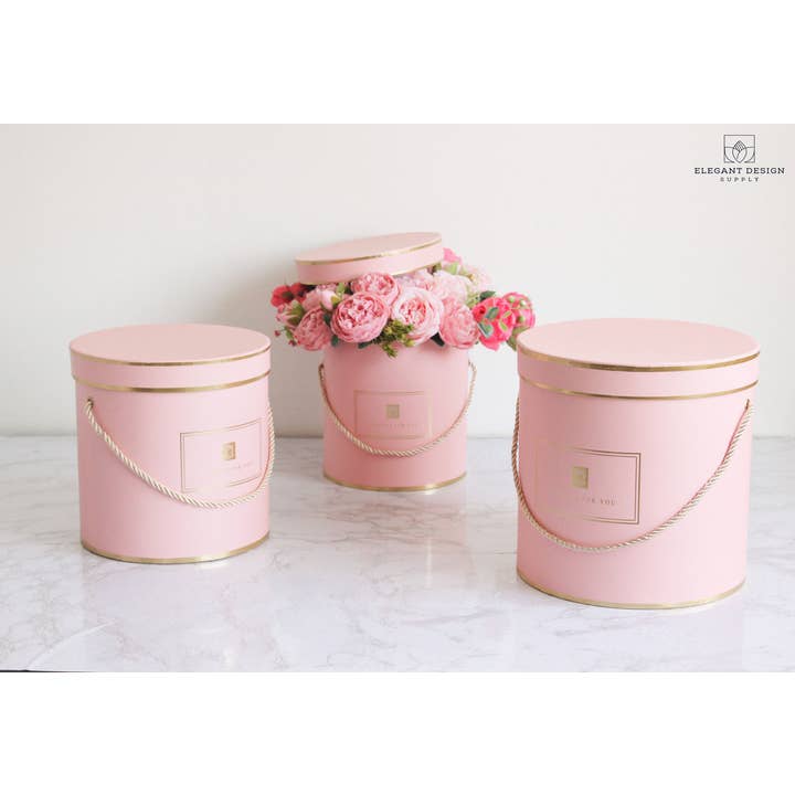 Elegant Design Supply - Wholesale Gift Box - Round "Flowers for you" Hat Flower Box