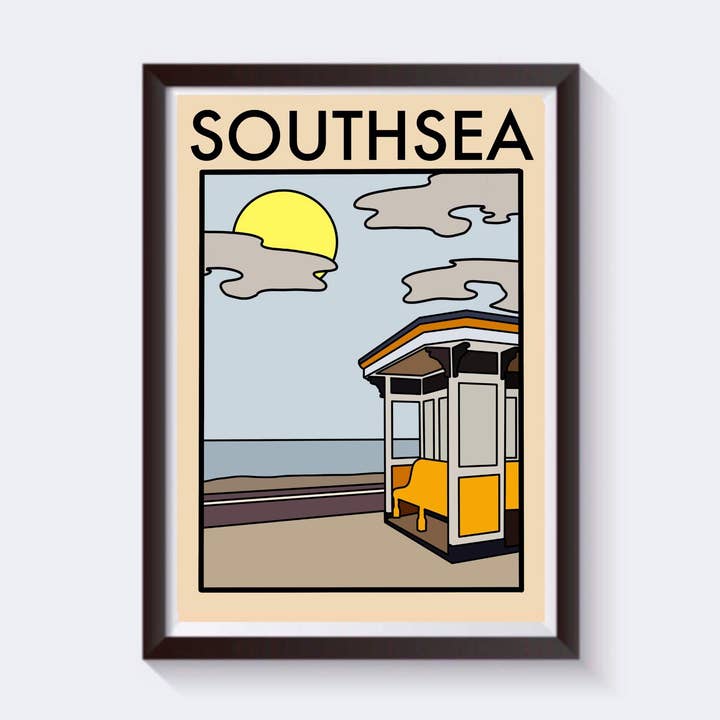 Minimalistisk Southsea Travel Print - Fås i 6 størrelser for engroshandel hos 2 Sisters